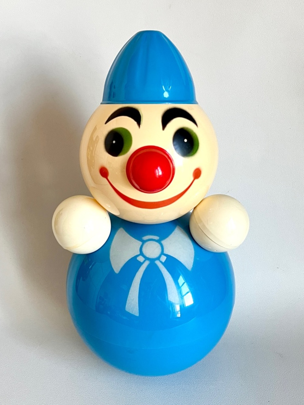 Soviet Roly Poly USSR Vintage Russian Toy Nevalyashka Jingling Tumbler Clown 60s